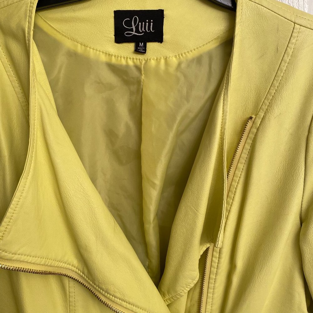 Cute yellow jacket leather-like